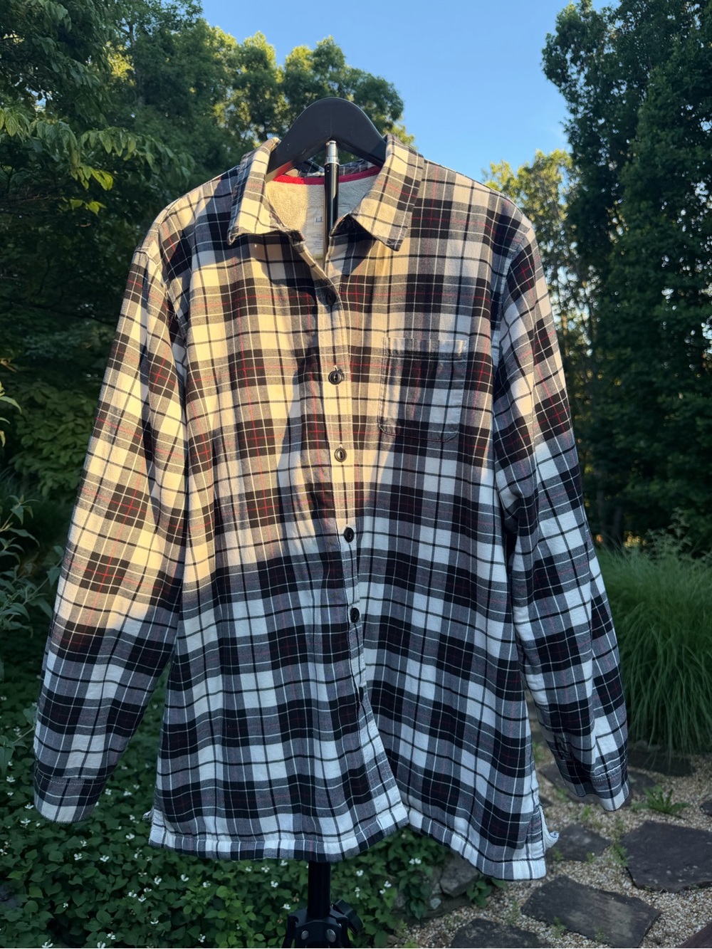 L.L. Bean Plaid Fleece Lined Shirt Jacket - Size L